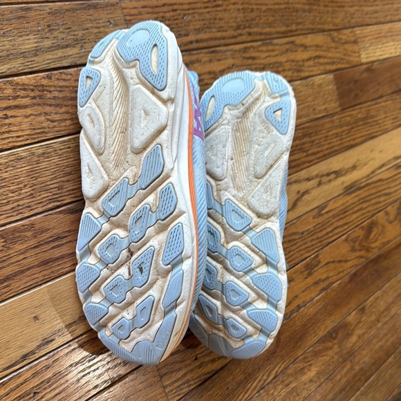 Hoka Sky Blue and Tangerine Athletic Shoes - Picture 3 of 3